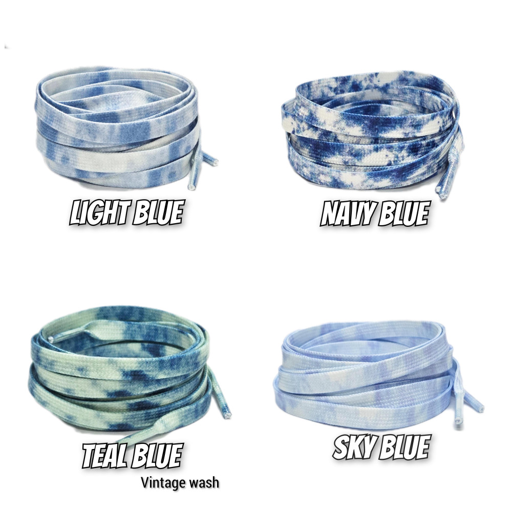 "Washed Denim" Print Flat Laces